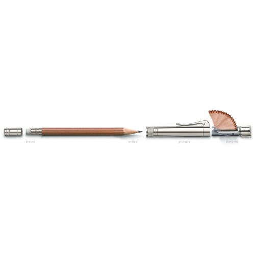 GRAF VON FABER-CASTELL WOOD STERLING SILVER PERFECT PENCIL