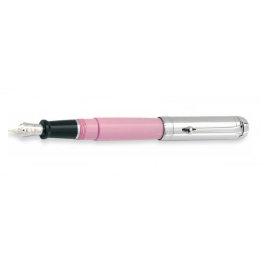 AURORA TALENTUM CHROME CAP AND PINK BARREL FOUNTAIN PEN