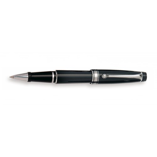 AURORA MINI OPTIMA ROLLERBALL IN BLACK AUROLOIDE WITH CHROME TRIMS