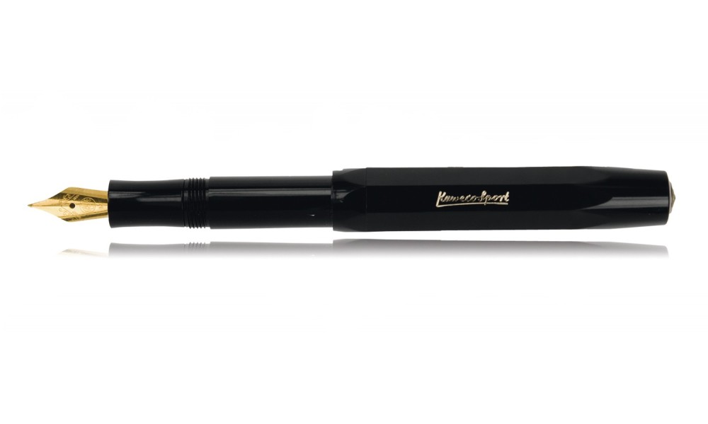 KAWECO CLASSIC SPORT STILOGRAFICA NERA FINITURE ORO