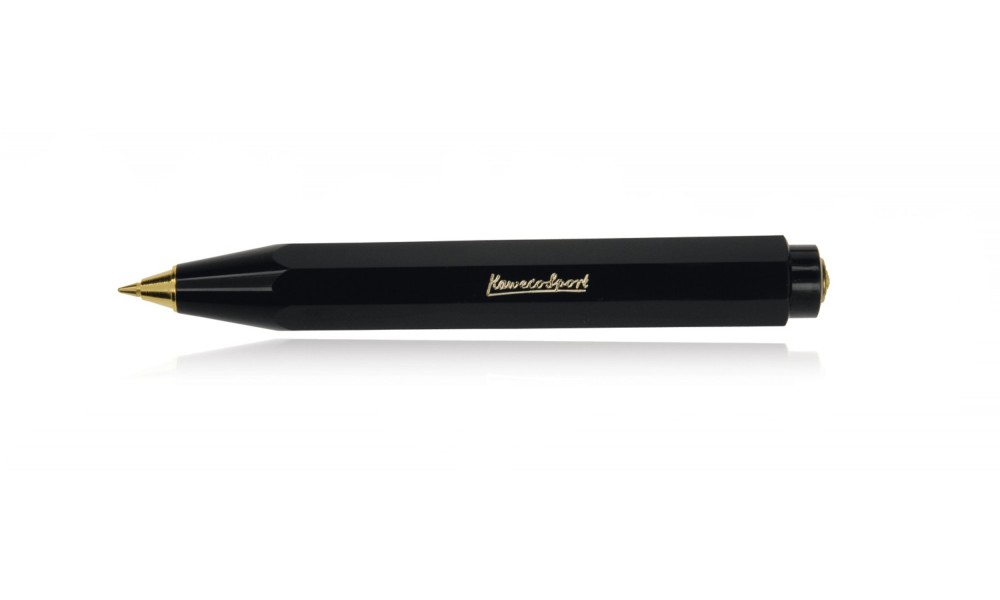 KAWECO CLASSIC SPORT PENNA A SFERA NERA FINITURE LAMINATE ORO