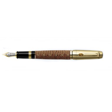 MONTBLANC BOHÈME JEWELS BROWN LEATHER FOUNTAIN PEN