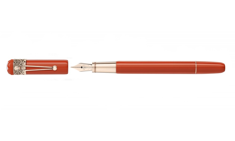 MONTBLANC HERITAGE ROUGE ET NOIR SPIDER CORAL FOUNTAIN PEN