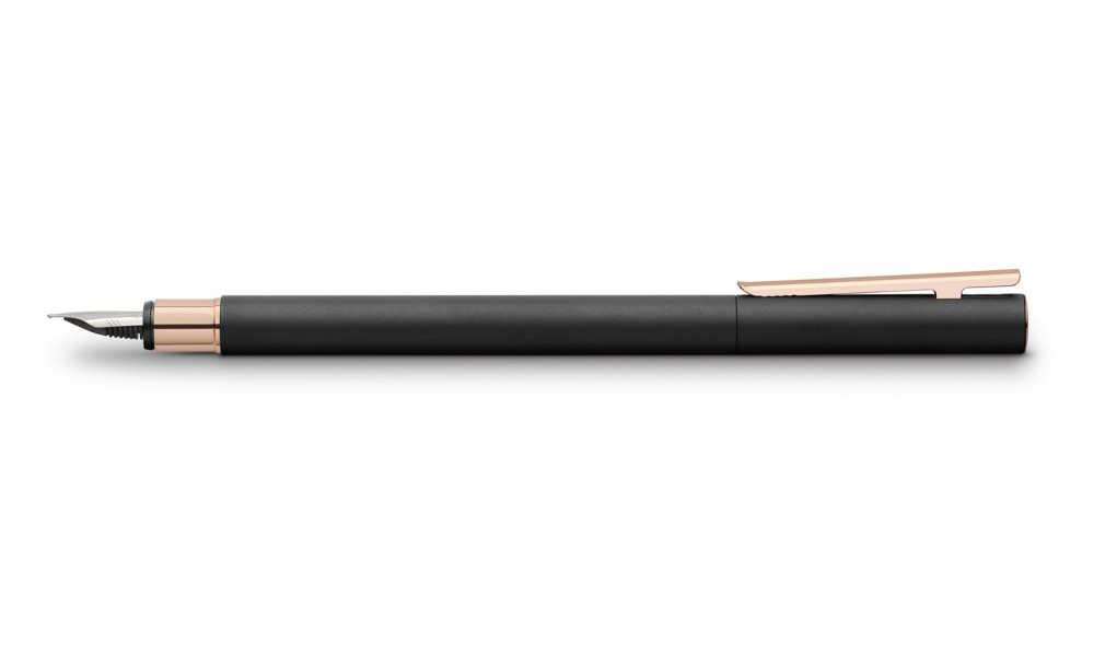 FABER-CASTELL NEO SLIM BLACK ROSE GOLD FOUNTAIN PEN