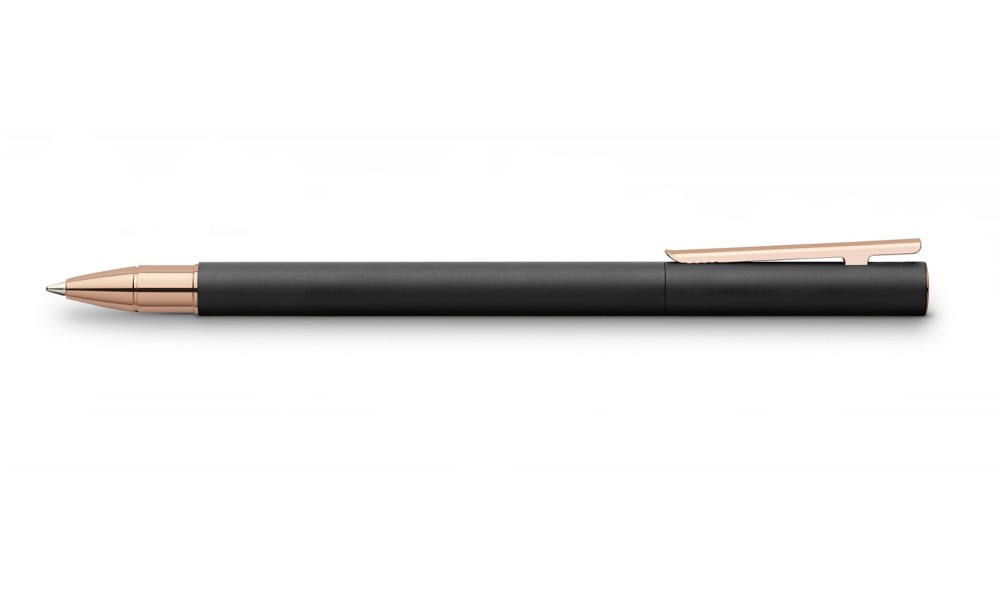 FABER-CASTELL NEO SLIM BLACK ROSE GOLD ROLLERBALL