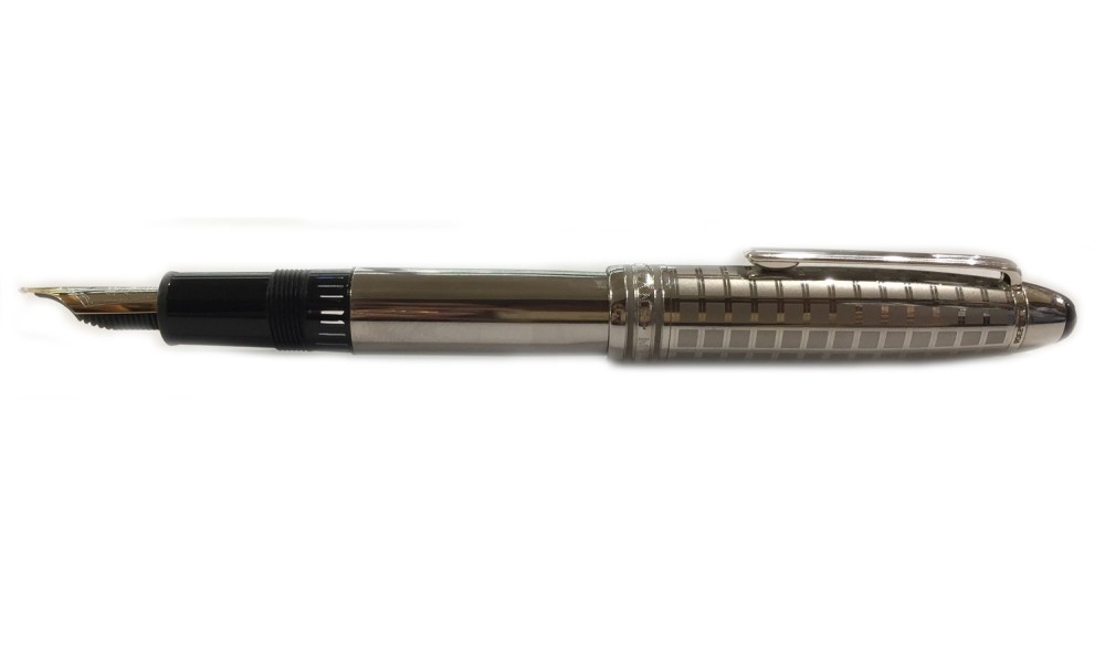 MONTBLANC MEISTERSTÜCK SOLITAIRE STEINLESS STEEL LE GRAND 146 FOUNTAIN PEN