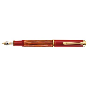 PELIKAN SOUVERAN M600 TORTOISESHELL-RED FOUNTAIN PEN        Available from December 2020