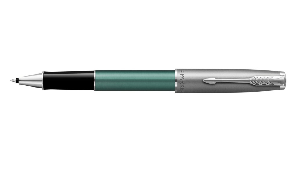 PARKER SONNET ESSENTIAL Sand Blasted Metal Green CT  ROLLER