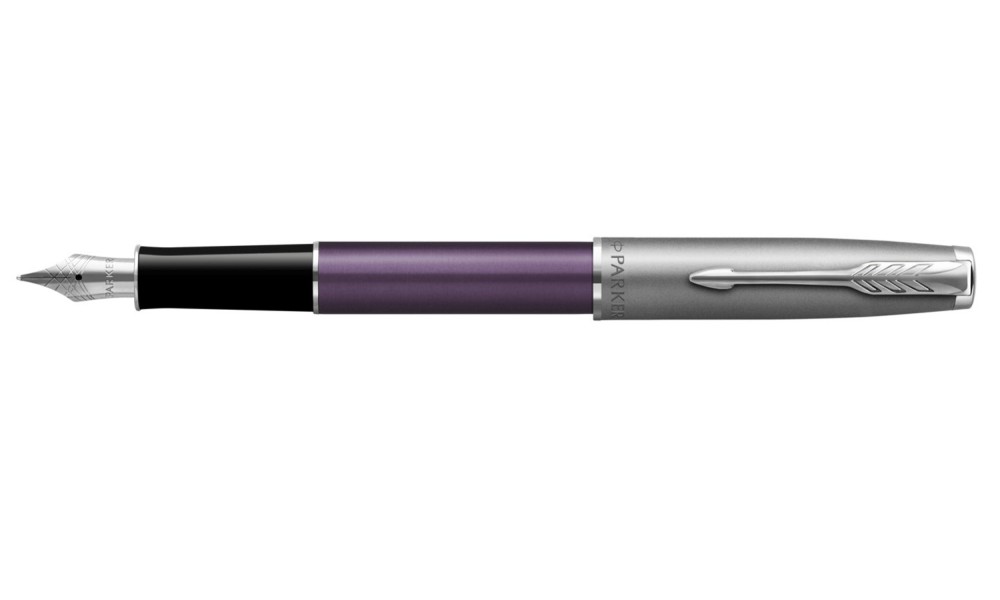 PARKER SONNET ESSENTIAL Sand Blasted Metal Violet CT  FOUNTAIN PEN