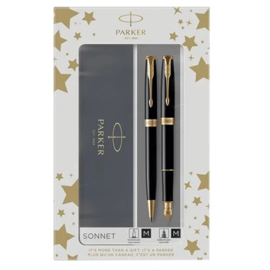 PARKER GIF SET DUO SONNET BLACK GT FOUNTAIN PEN  AND BALLPOINT PEN