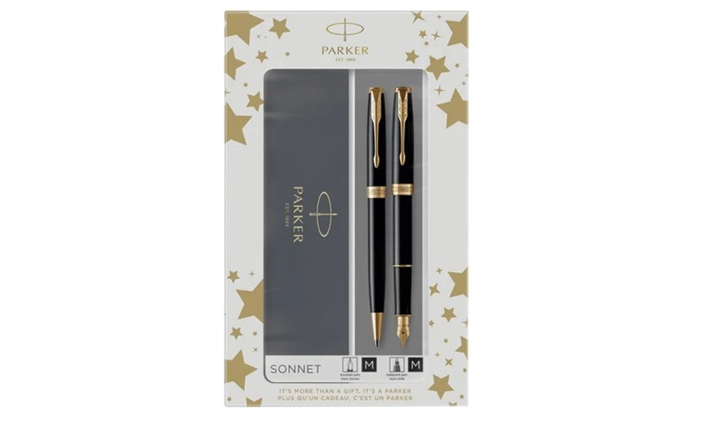 PARKER GIF SET DUO SONNET BLACK GT FOUNTAIN PEN  AND BALLPOINT PEN