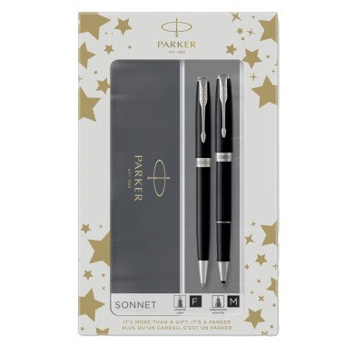 PARKER GIF SET DUO SONNET BLACK CT ROLLER E SFERA