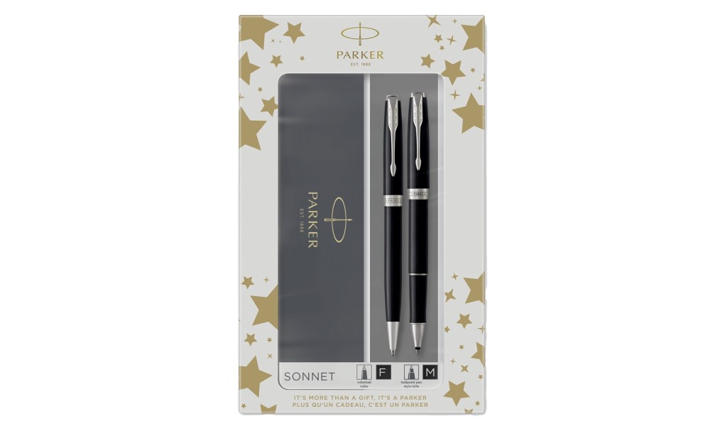 PARKER GIF SET DUO SONNET BLACK CT ROLLER E SFERA