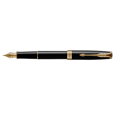 PARKER SONNET BLACK LACQUER GT FOUNTAIN PEN