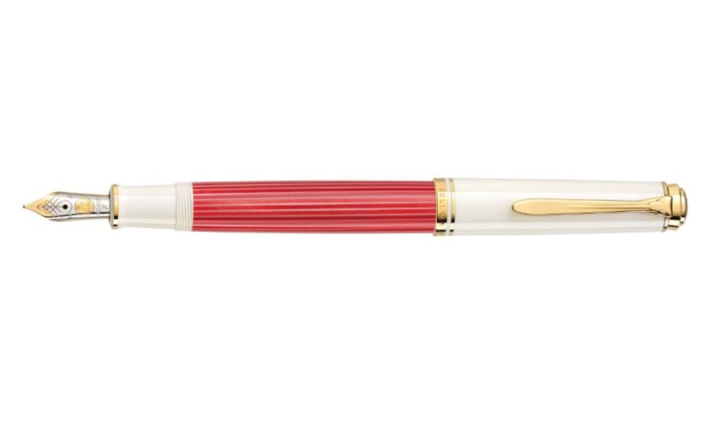 PELIKAN SOUVERAN M600 RED - WHITE FOUNTAIN PEN