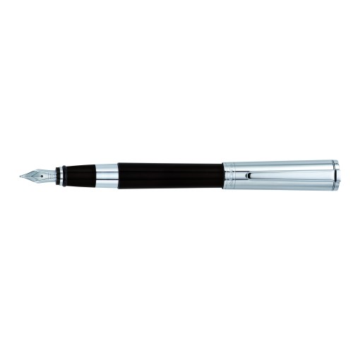 AURORA TU CHROME CAP AND BLACK BARREL FOUNTAIN PEN